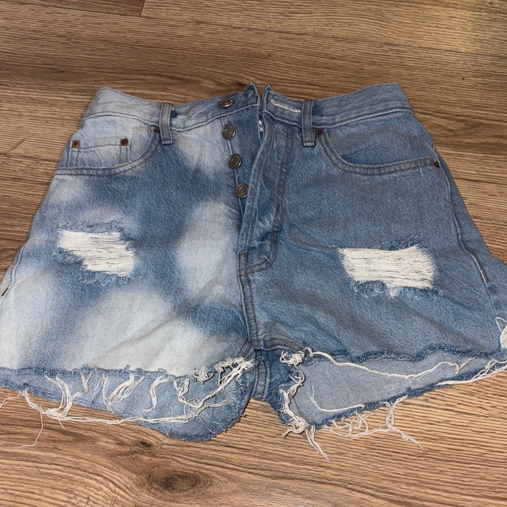 PacSun Light Blue Distressed Jean Shorts